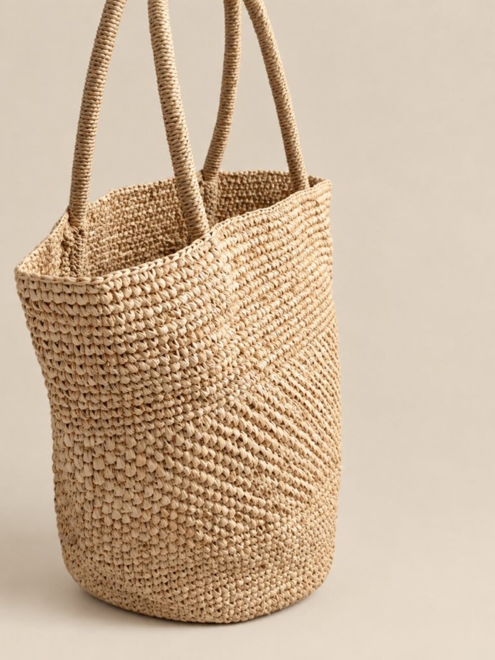 Handwoven Raffia Tote Bag - Natural Woven Everyday Tote - Picture 3 of 12